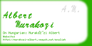 albert murakozi business card